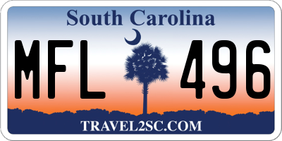 SC license plate MFL496
