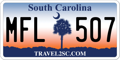 SC license plate MFL507