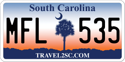 SC license plate MFL535