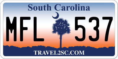 SC license plate MFL537