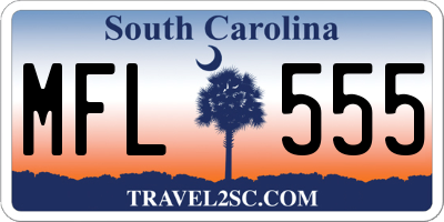 SC license plate MFL555