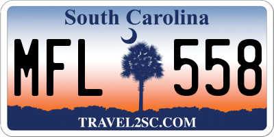 SC license plate MFL558