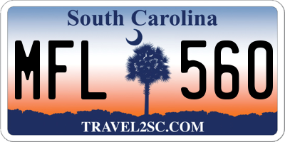 SC license plate MFL560