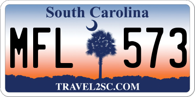 SC license plate MFL573