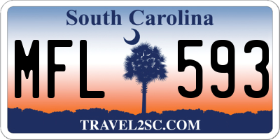 SC license plate MFL593
