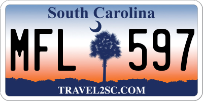 SC license plate MFL597