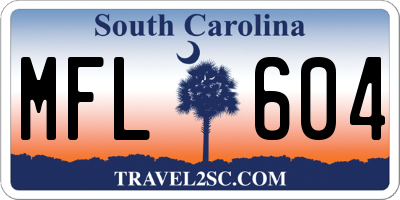 SC license plate MFL604