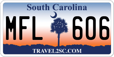 SC license plate MFL606