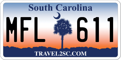 SC license plate MFL611
