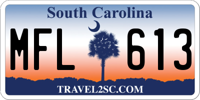 SC license plate MFL613