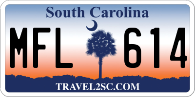 SC license plate MFL614