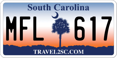 SC license plate MFL617