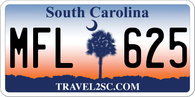 SC license plate MFL625