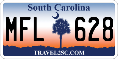 SC license plate MFL628