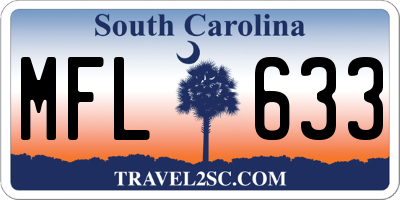 SC license plate MFL633