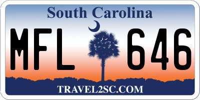 SC license plate MFL646