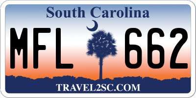SC license plate MFL662