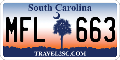SC license plate MFL663