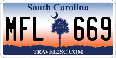 SC license plate MFL669