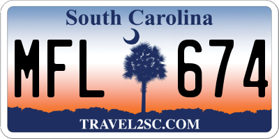SC license plate MFL674