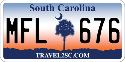SC license plate MFL676