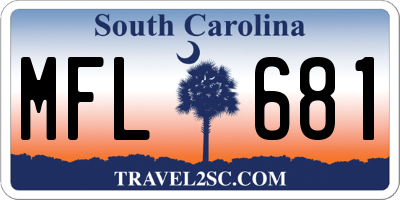 SC license plate MFL681