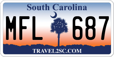 SC license plate MFL687