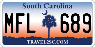 SC license plate MFL689