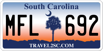 SC license plate MFL692