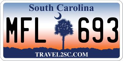 SC license plate MFL693