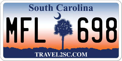 SC license plate MFL698