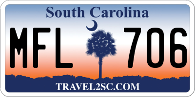 SC license plate MFL706