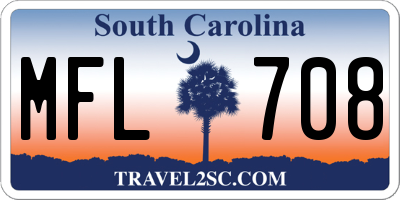SC license plate MFL708