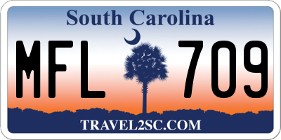 SC license plate MFL709
