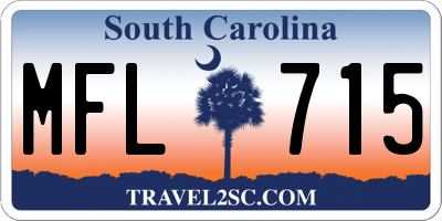 SC license plate MFL715
