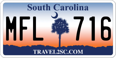SC license plate MFL716