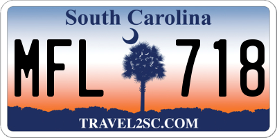 SC license plate MFL718