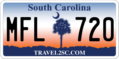 SC license plate MFL720