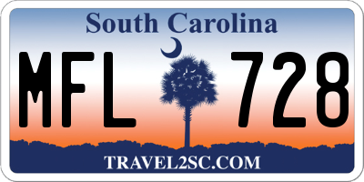 SC license plate MFL728