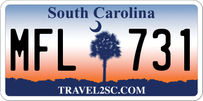 SC license plate MFL731