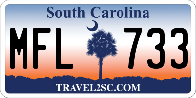 SC license plate MFL733