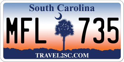 SC license plate MFL735