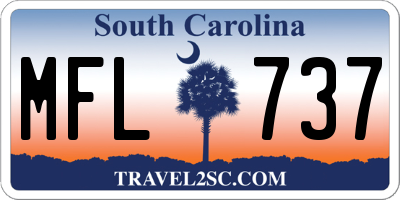 SC license plate MFL737