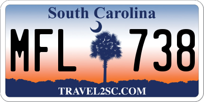 SC license plate MFL738