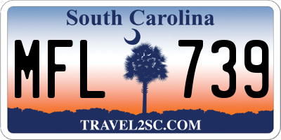 SC license plate MFL739