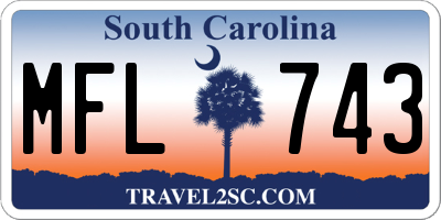 SC license plate MFL743
