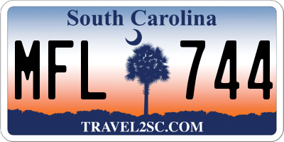 SC license plate MFL744