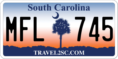 SC license plate MFL745