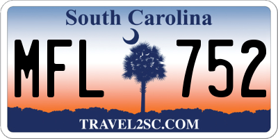 SC license plate MFL752