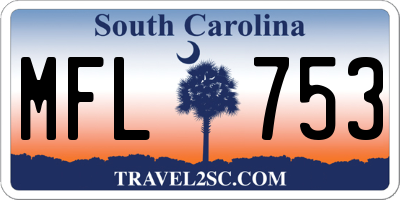 SC license plate MFL753